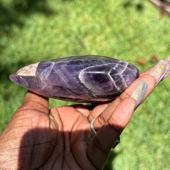 Dream Amethyst & Mexican Agate Heart w/Skeleton surprise! - Picture 5 of 9